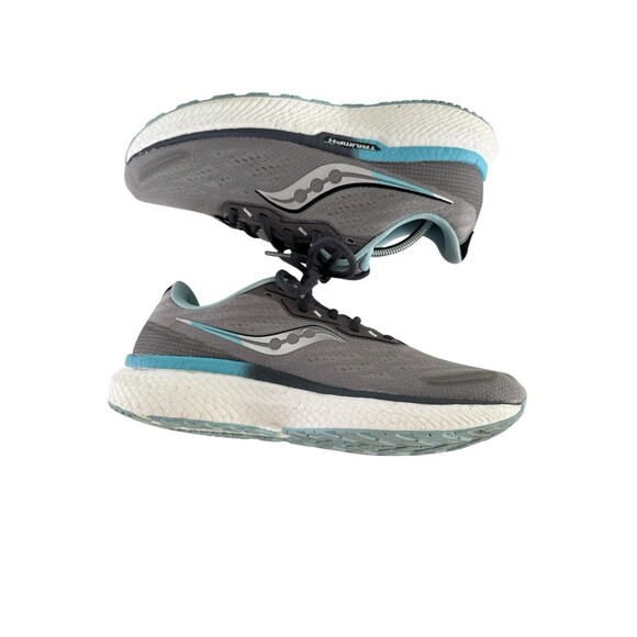 Saucony Triumph 19 Running Shoes Sneakers Womens Size 10 Gray Blue Athletic Gym - Picture 5 of 9